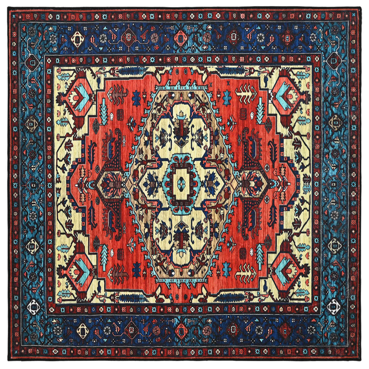 vidaXL Dywan ORIZ czerwony 240 x 240 cm 100% poliester