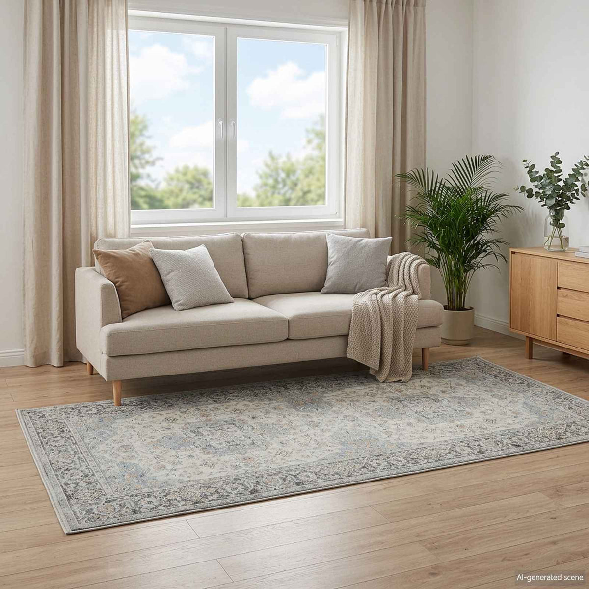 vidaXL Dywan ORIZ kremowy 80 x 200 cm 100% poliester