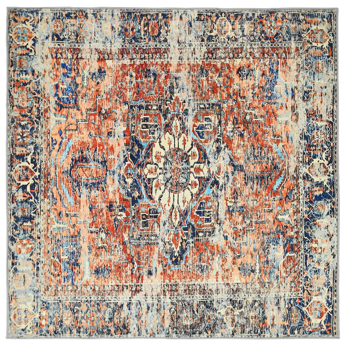 vidaXL Dywan ORIZ pomarańczowy 160 x 160 cm 100% poliester