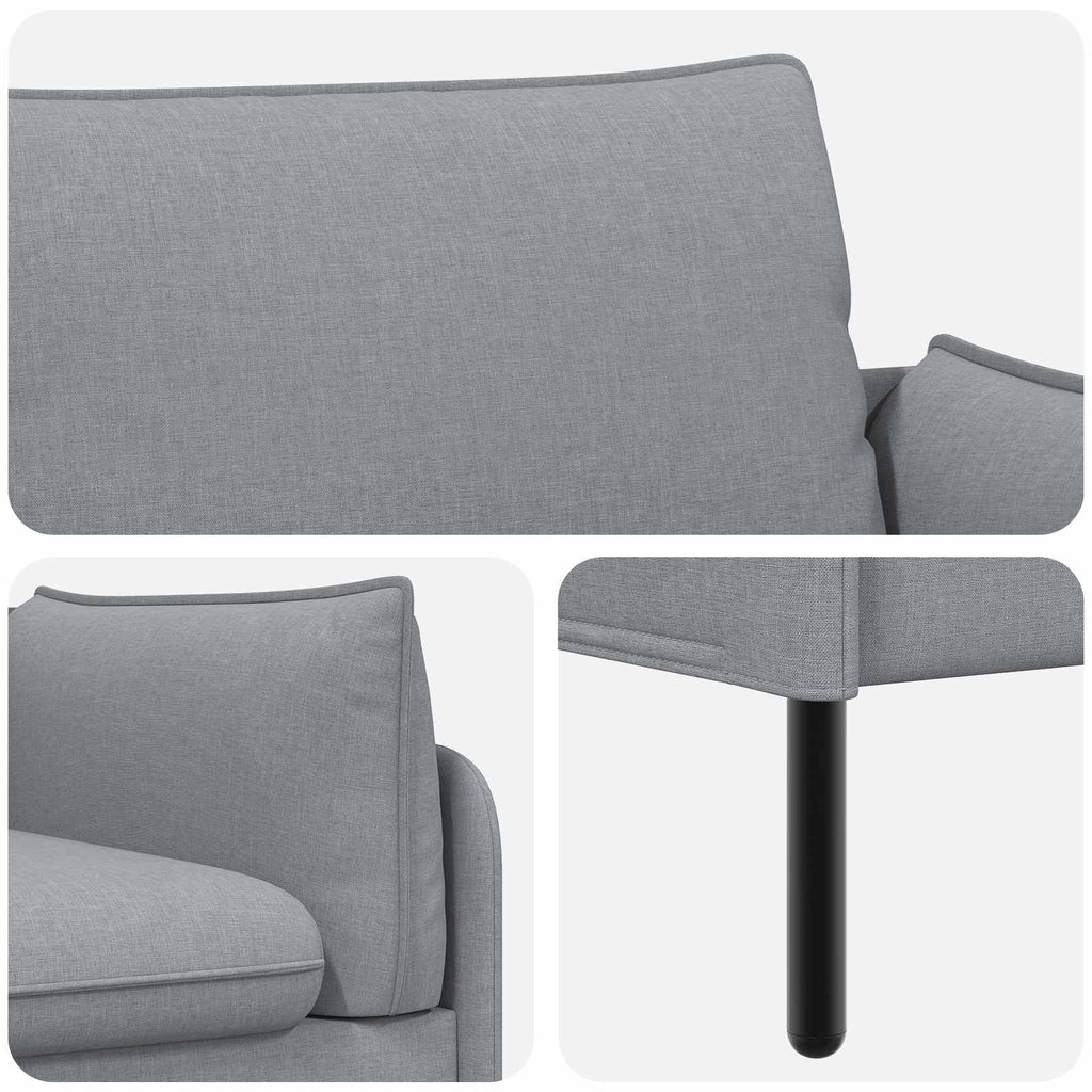 vidaXL Sofa dwuosobowa jasnoszary 188 x 81 x 89 cm tkanina