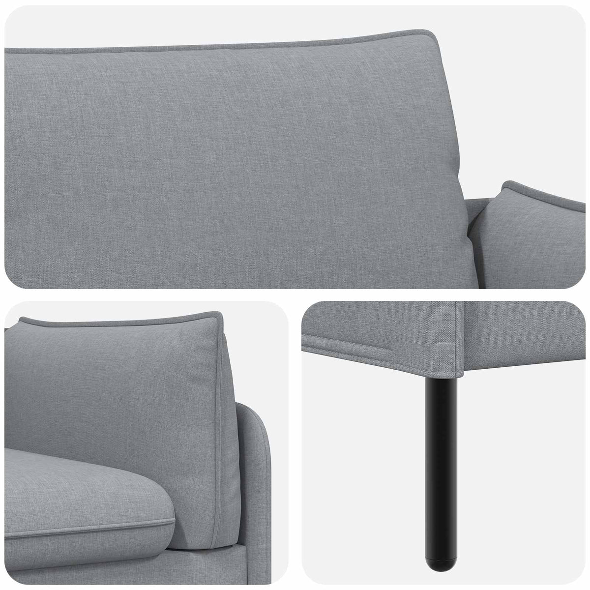 vidaXL Sofa dwuosobowa jasnoszary 188 x 81 x 89 cm tkanina