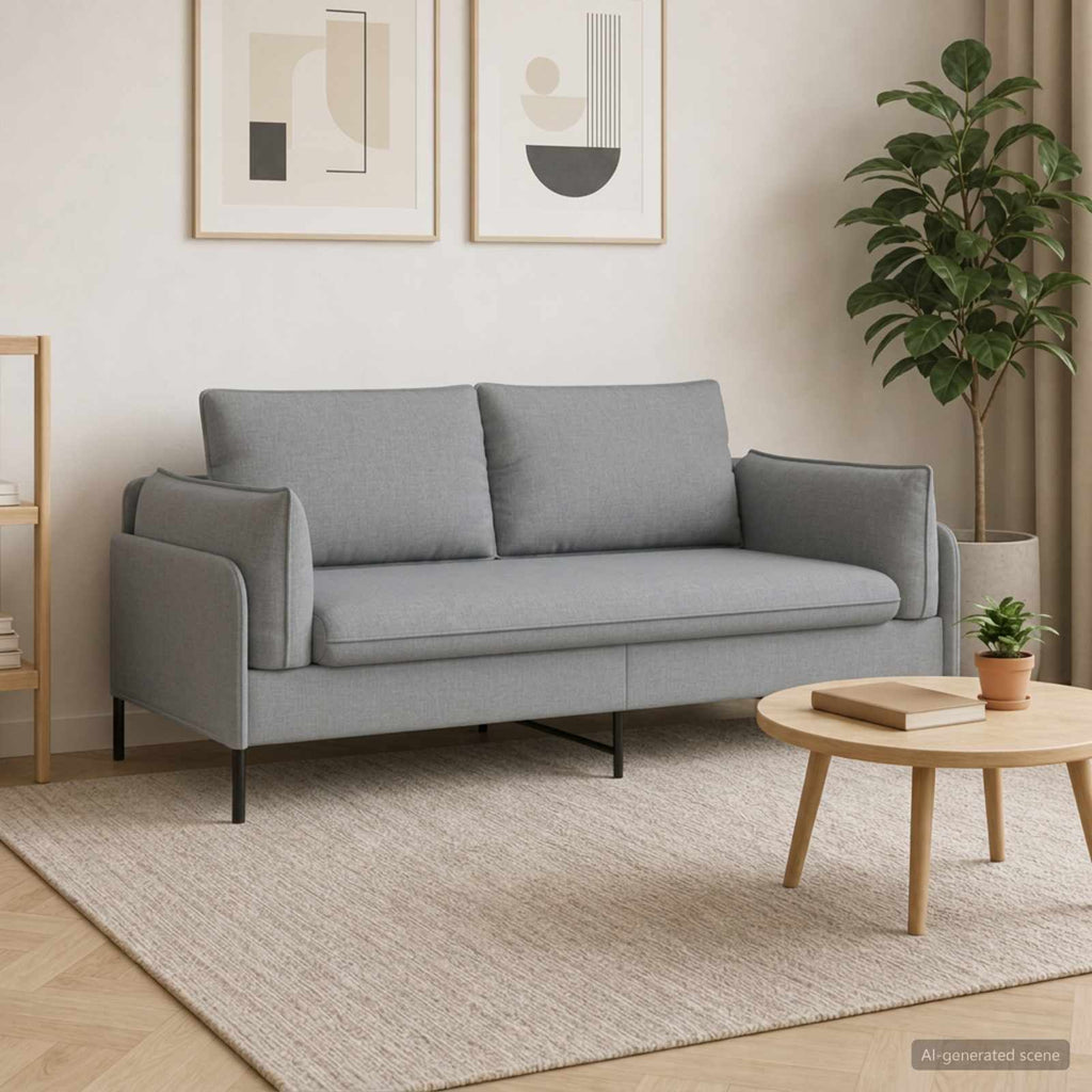 vidaXL Sofa dwuosobowa jasnoszary 188 x 81 x 89 cm tkanina