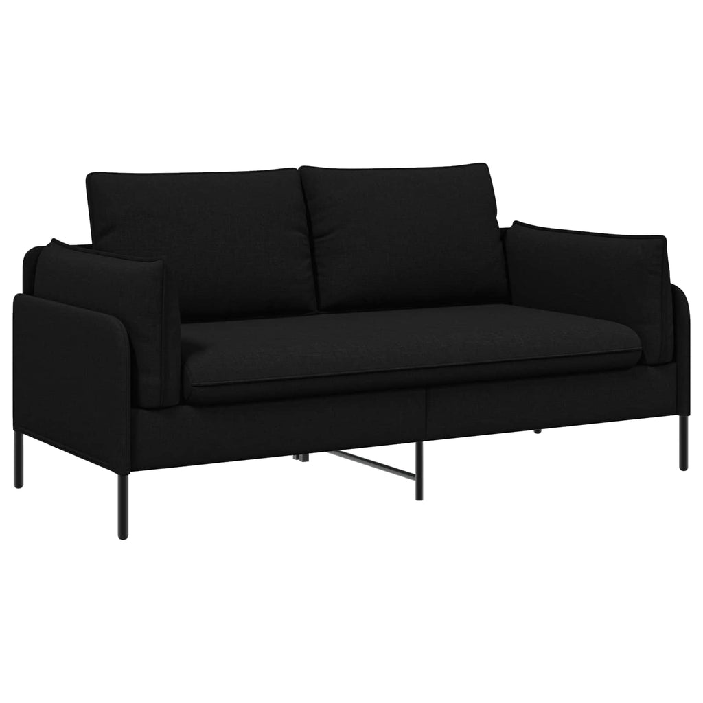 vidaXL Sofa dwuosobowa Czarny 188 x 81 x 89 cm tkanina