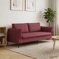 vidaXL Sofa dwuosobowa Czerwone wino 188 x 81 x 89 cm tkanina