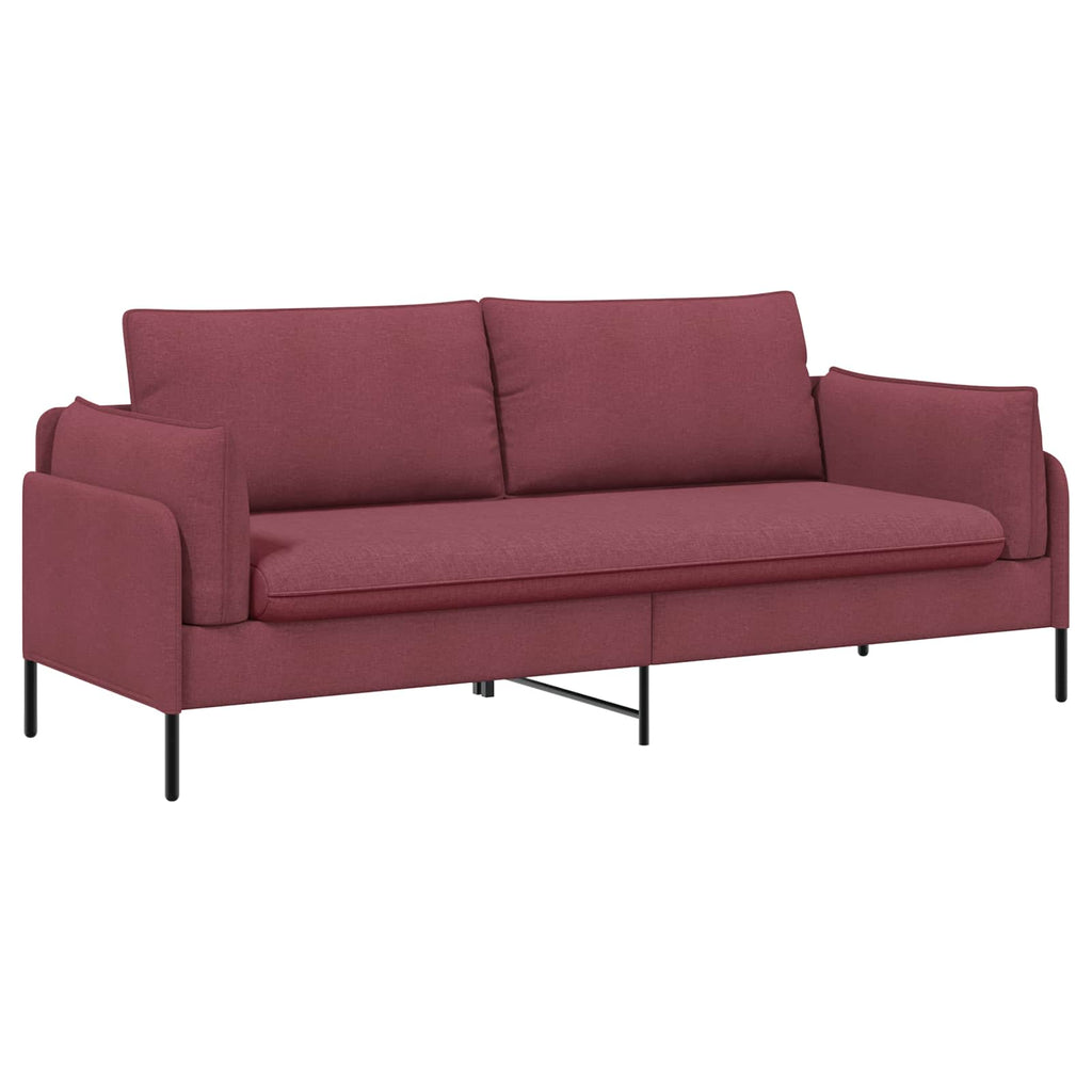 vidaXL Sofa dwuosobowa Czerwone wino 188 x 81 x 89 cm tkanina