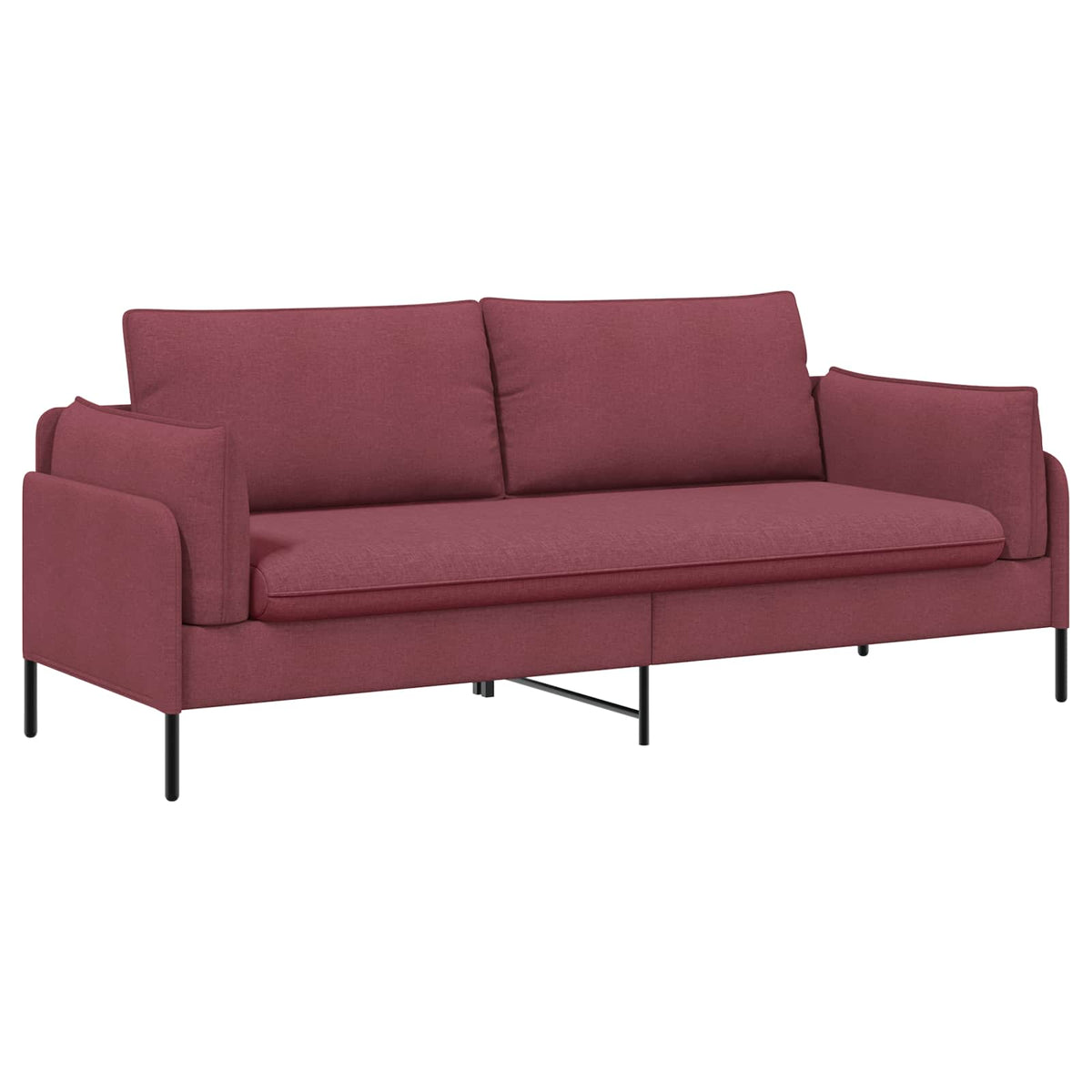 vidaXL Sofa dwuosobowa Czerwone wino 188 x 81 x 89 cm tkanina