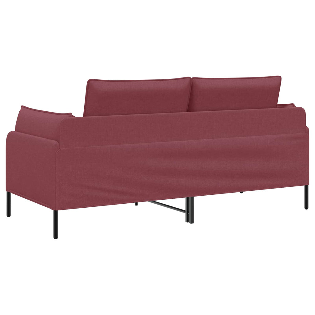 vidaXL Sofa dwuosobowa Czerwone wino 188 x 81 x 89 cm tkanina