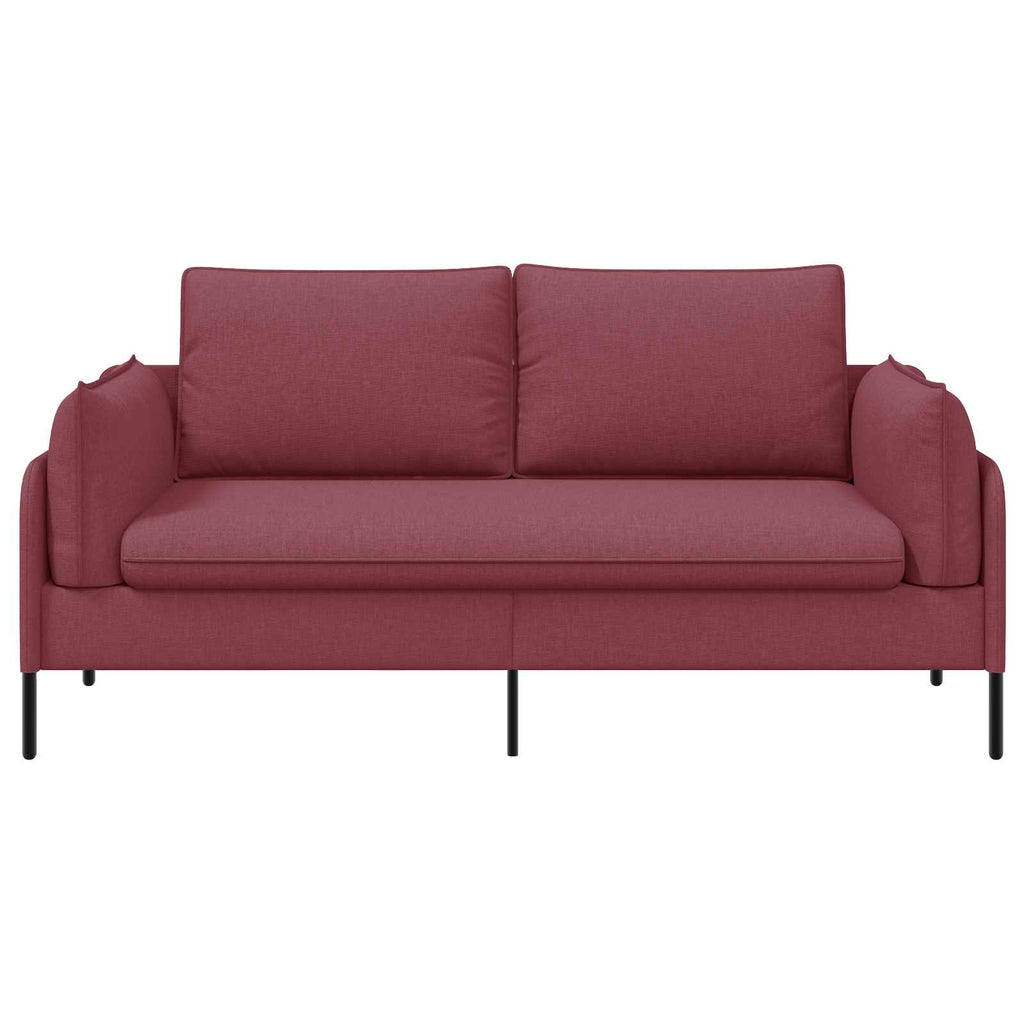 vidaXL Sofa dwuosobowa Czerwone wino 188 x 81 x 89 cm tkanina