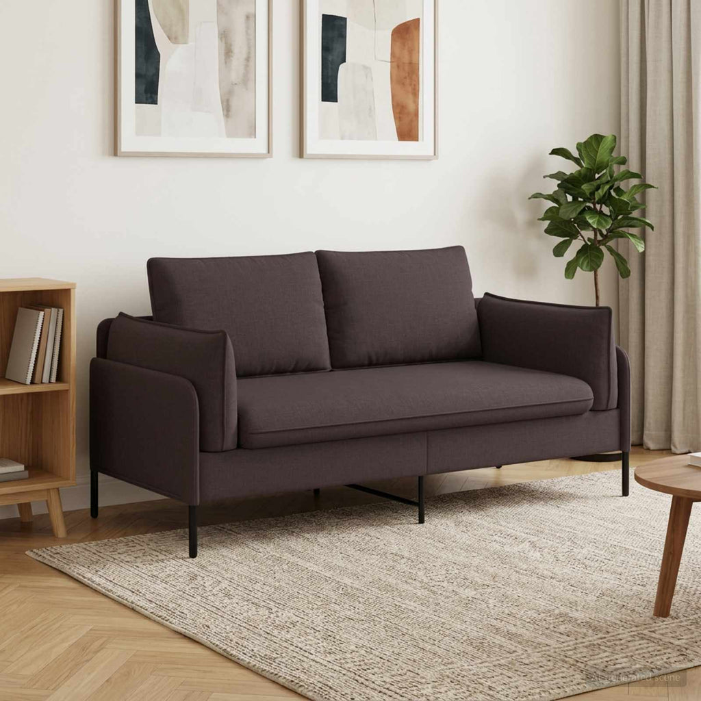 vidaXL Sofa dwuosobowa Ciemny brąz 188 x 81 x 89 cm tkanina