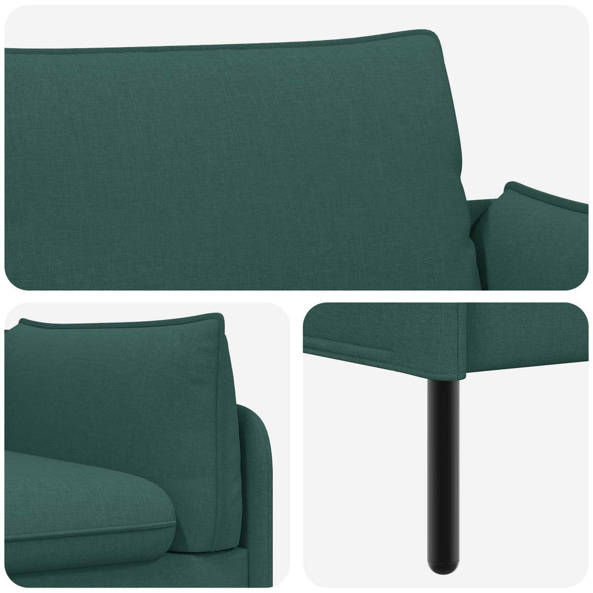 vidaXL Sofa dwuosobowa Ciemnozielony 188 x 81 x 89 cm tkanina