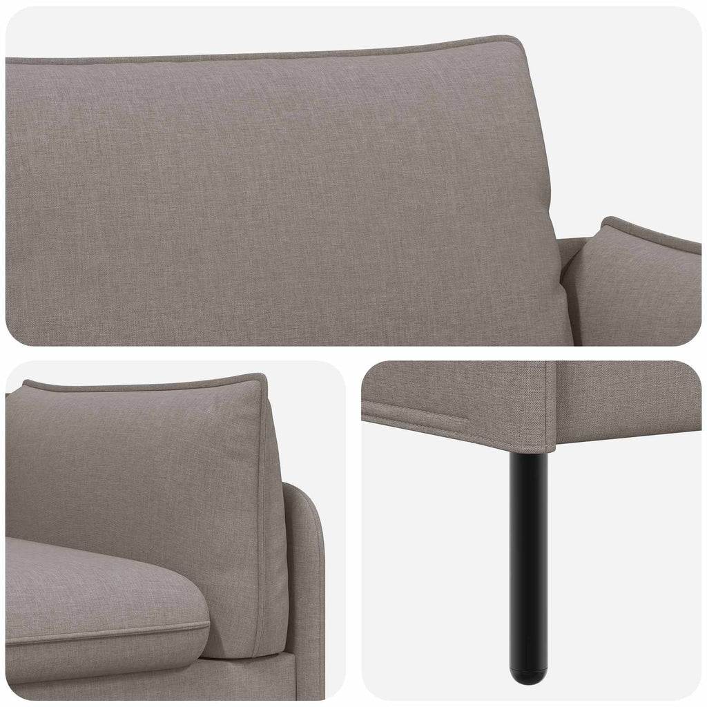 vidaXL Sofa dwuosobowa Szarobeżowy 188 x 81 x 89 cm tkanina