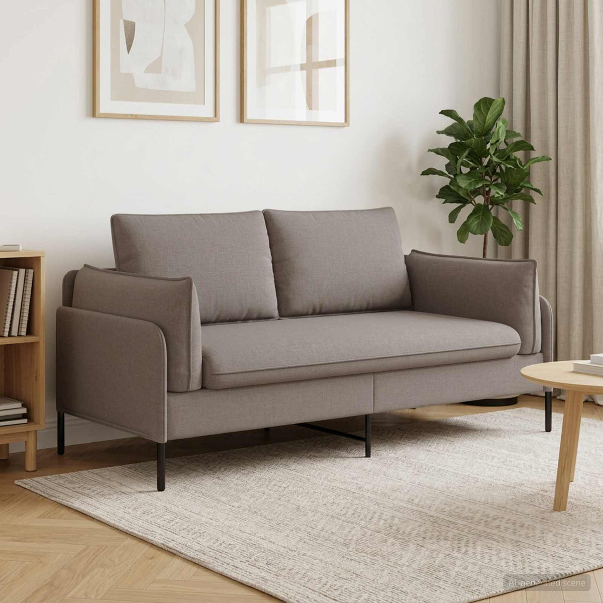 vidaXL Sofa dwuosobowa Szarobeżowy 188 x 81 x 89 cm tkanina