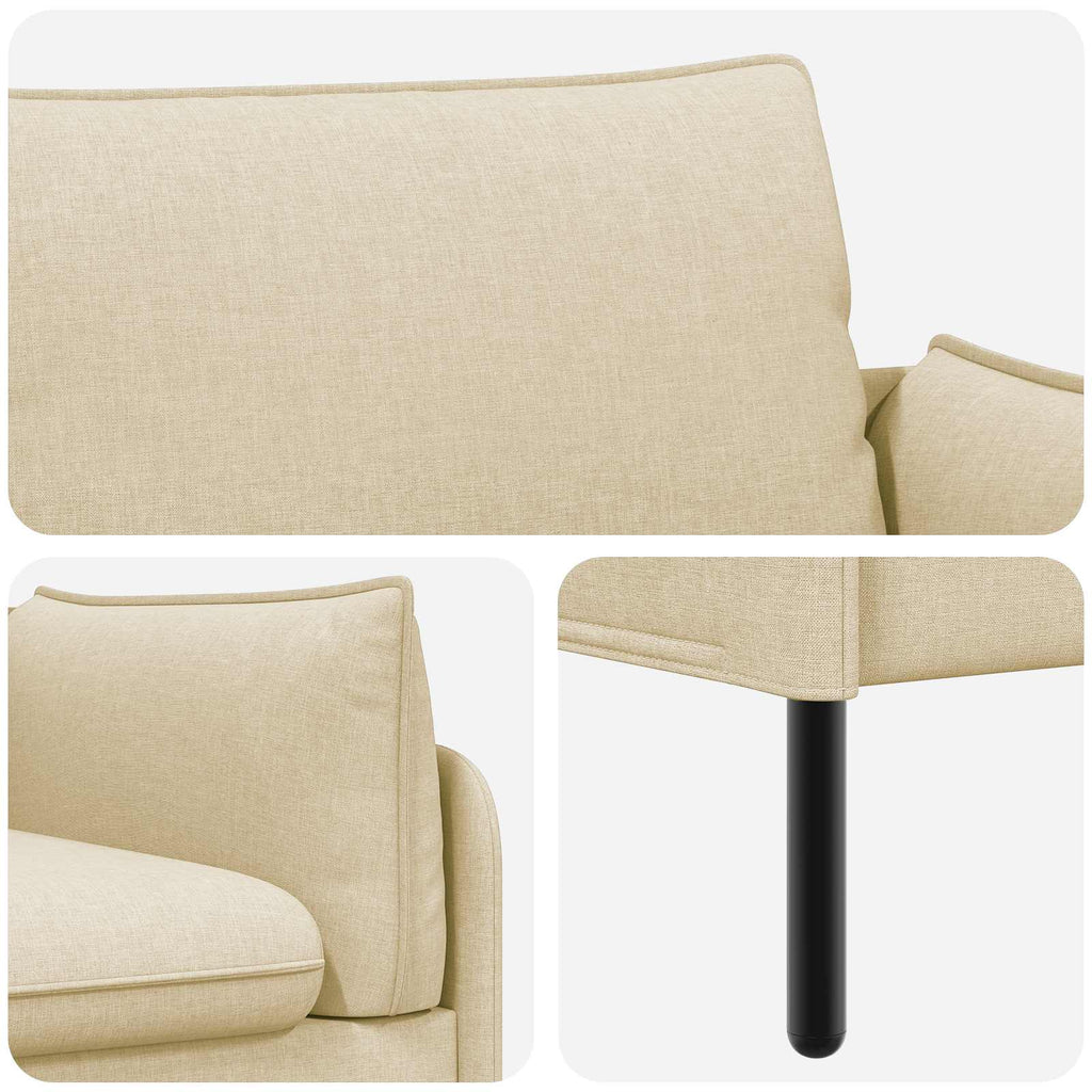 vidaXL Sofa dwuosobowa kremowy 188 x 81 x 89 cm tkanina