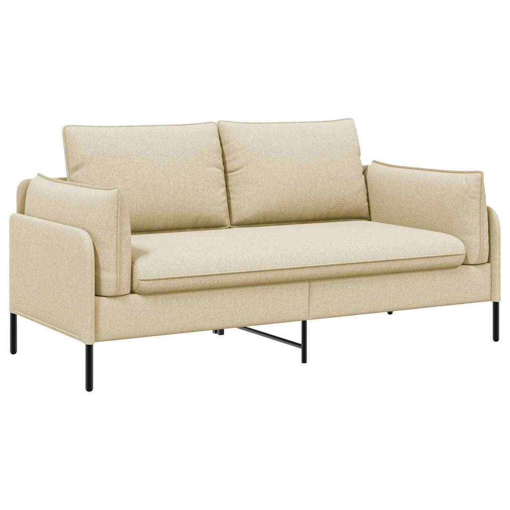 vidaXL Sofa dwuosobowa kremowy 188 x 81 x 89 cm tkanina