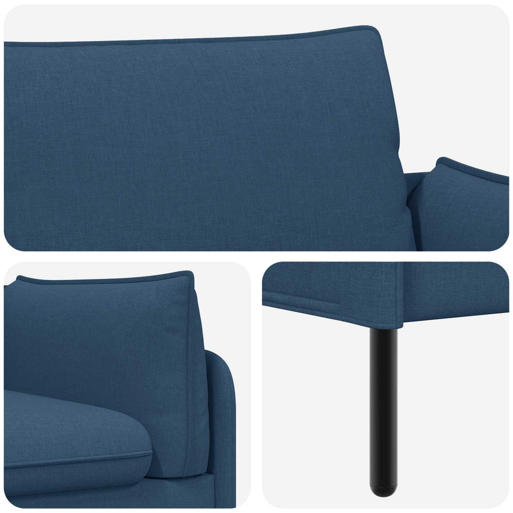 vidaXL Sofa dwuosobowa niebieski 188 x 81 x 89 cm tkanina
