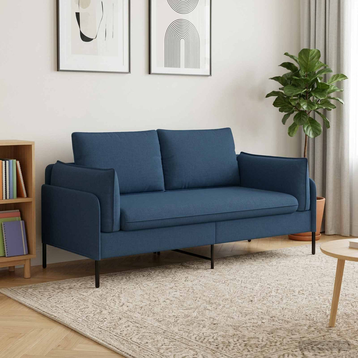 vidaXL Sofa dwuosobowa niebieski 188 x 81 x 89 cm tkanina