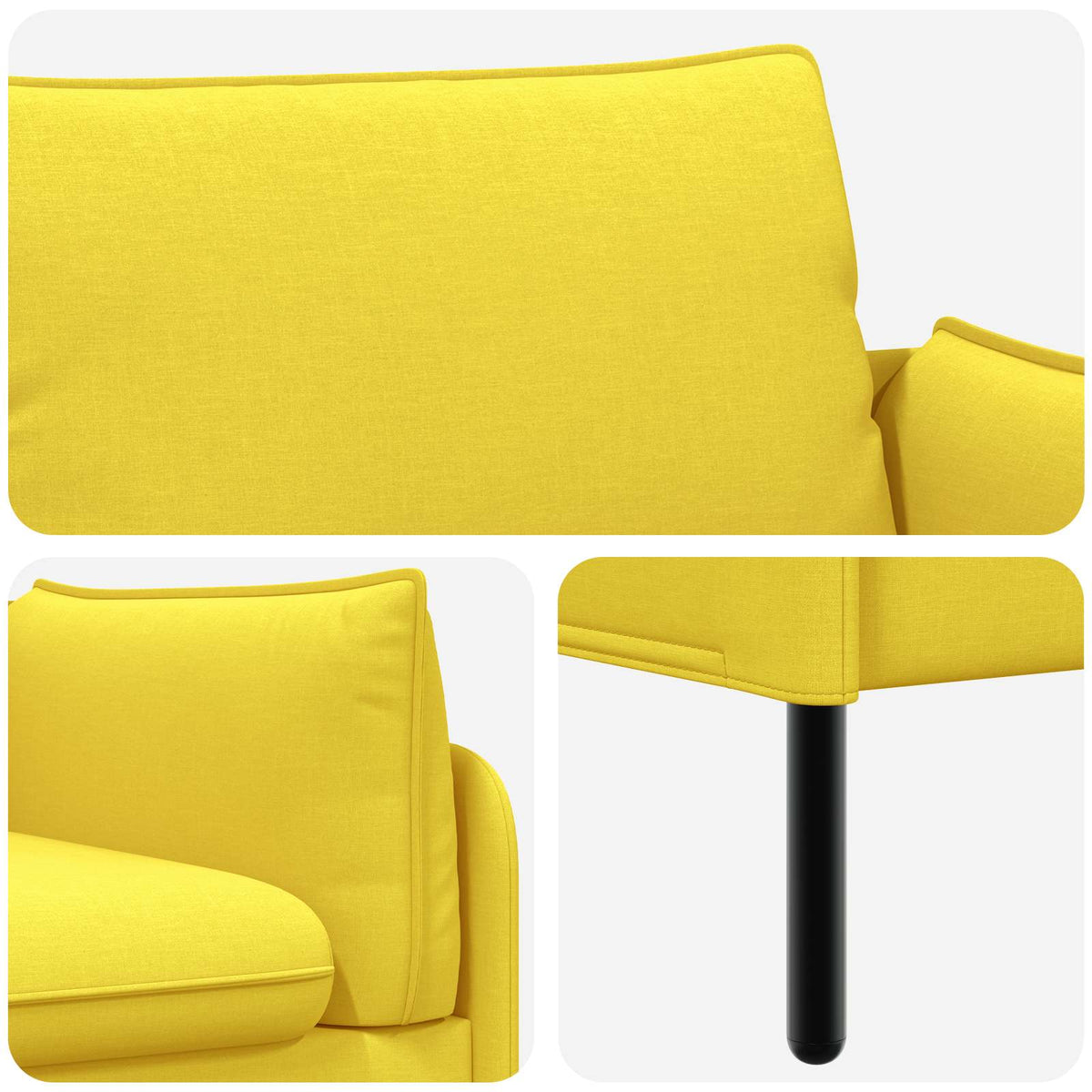 vidaXL Sofa dwuosobowa Jasnożółty 188 x 81 x 89 cm tkanina