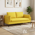 vidaXL Sofa dwuosobowa Jasnożółty 188 x 81 x 89 cm tkanina