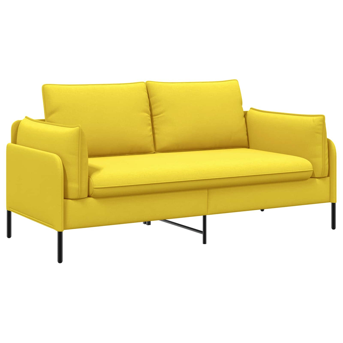 vidaXL Sofa dwuosobowa Jasnożółty 188 x 81 x 89 cm tkanina