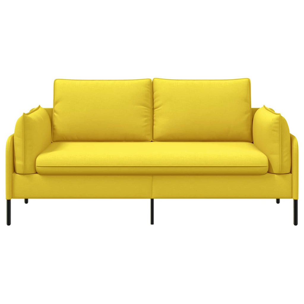vidaXL Sofa dwuosobowa Jasnożółty 188 x 81 x 89 cm tkanina