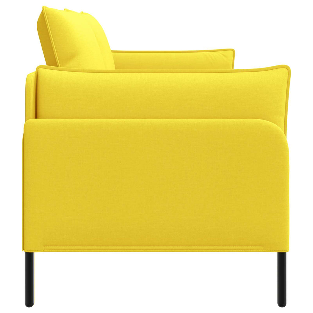 vidaXL Sofa dwuosobowa Jasnożółty 188 x 81 x 89 cm tkanina