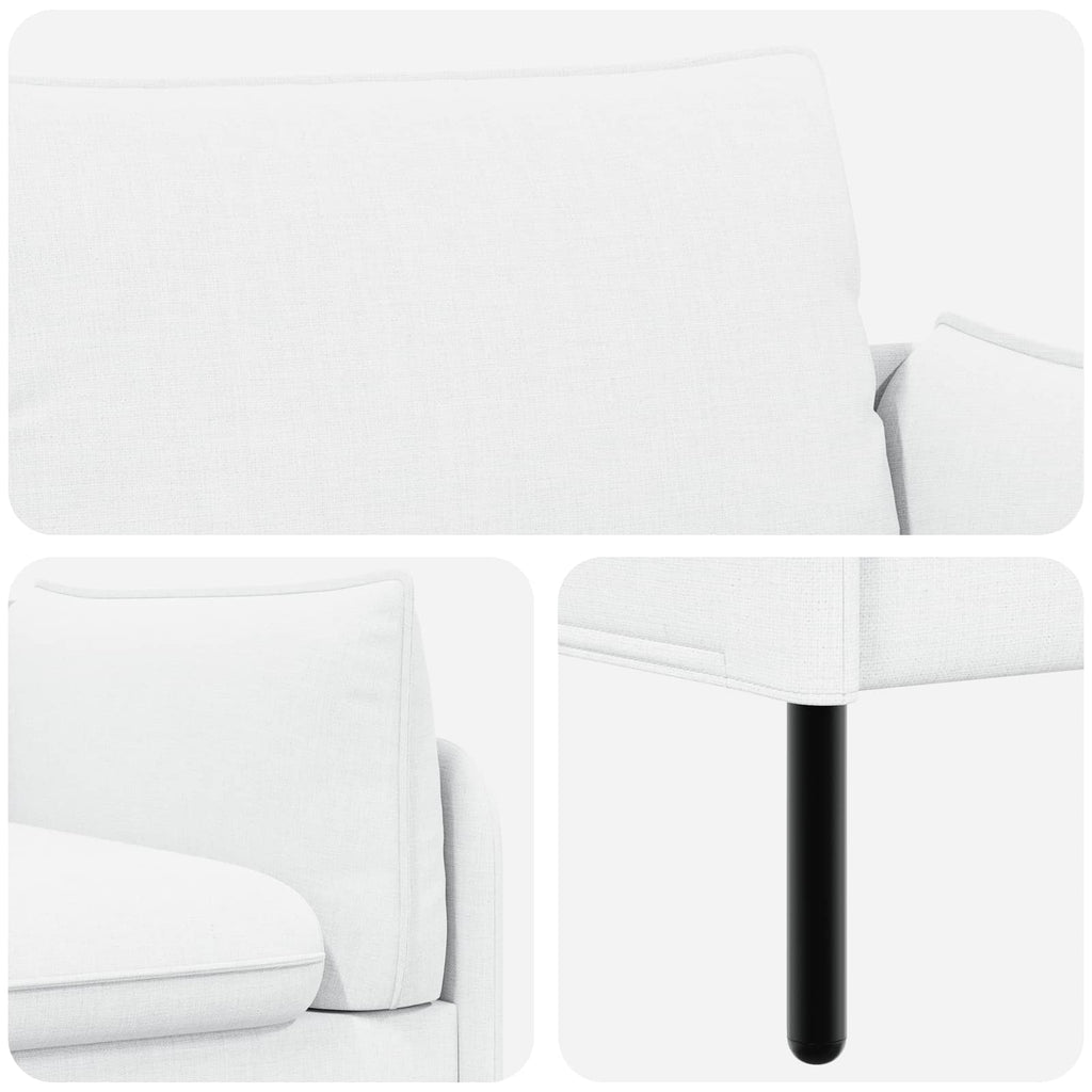 vidaXL Sofa dwuosobowa Biały 188 x 81 x 89 cm tkanina