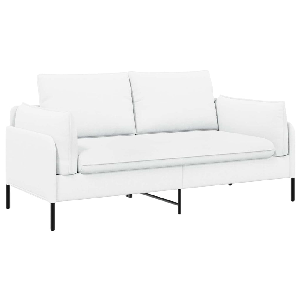 vidaXL Sofa dwuosobowa Biały 188 x 81 x 89 cm tkanina