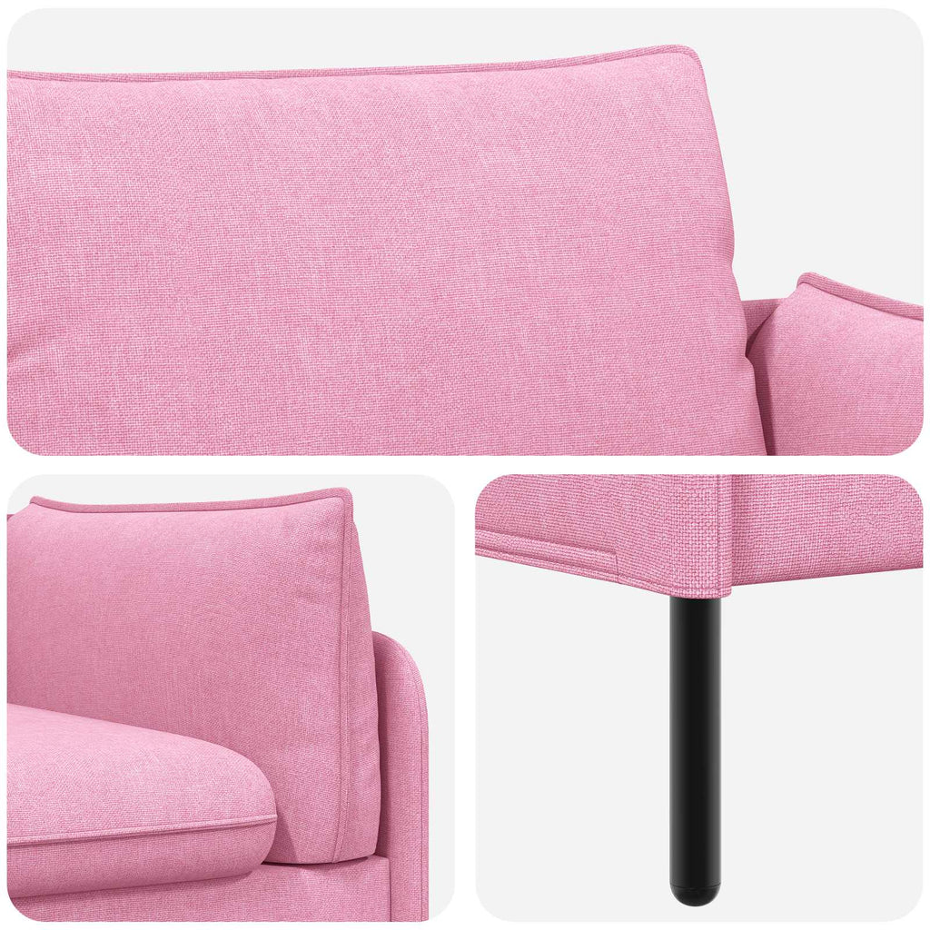 vidaXL Sofa dwuosobowa różowy 188 x 81 x 89 cm tkanina