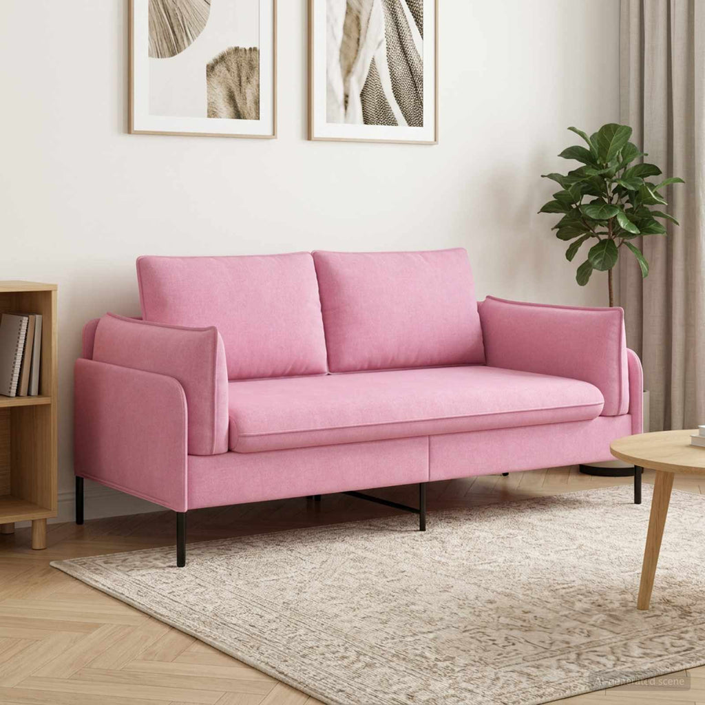 vidaXL Sofa dwuosobowa różowy 188 x 81 x 89 cm tkanina