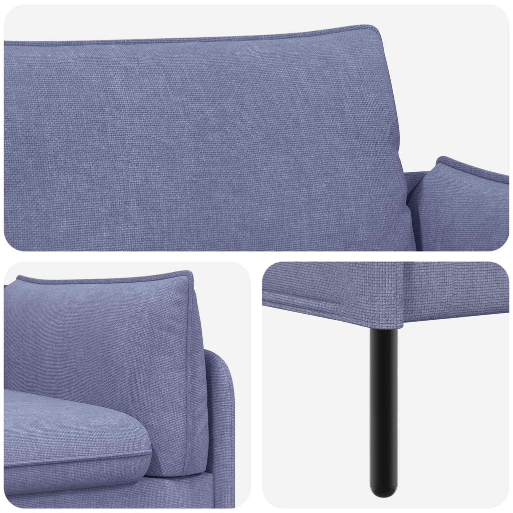 vidaXL Sofa dwuosobowa Niebieski dżins 188 x 81 x 89 cm tkanina