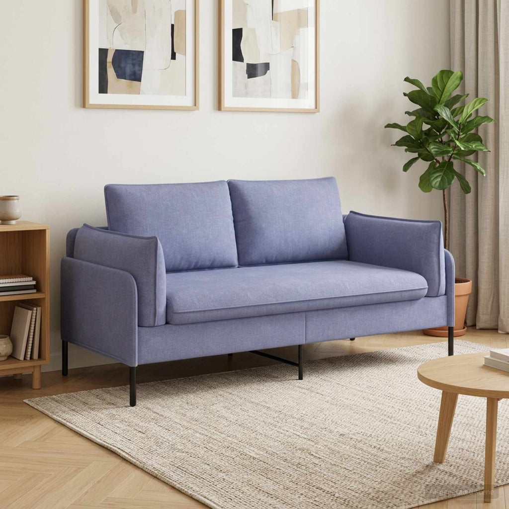 vidaXL Sofa dwuosobowa Niebieski dżins 188 x 81 x 89 cm tkanina