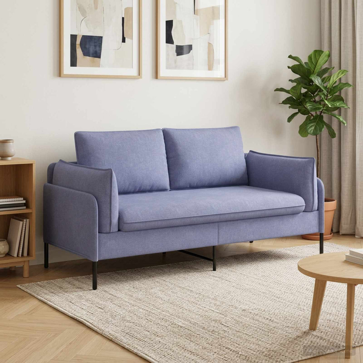 vidaXL Sofa dwuosobowa Niebieski dżins 188 x 81 x 89 cm tkanina