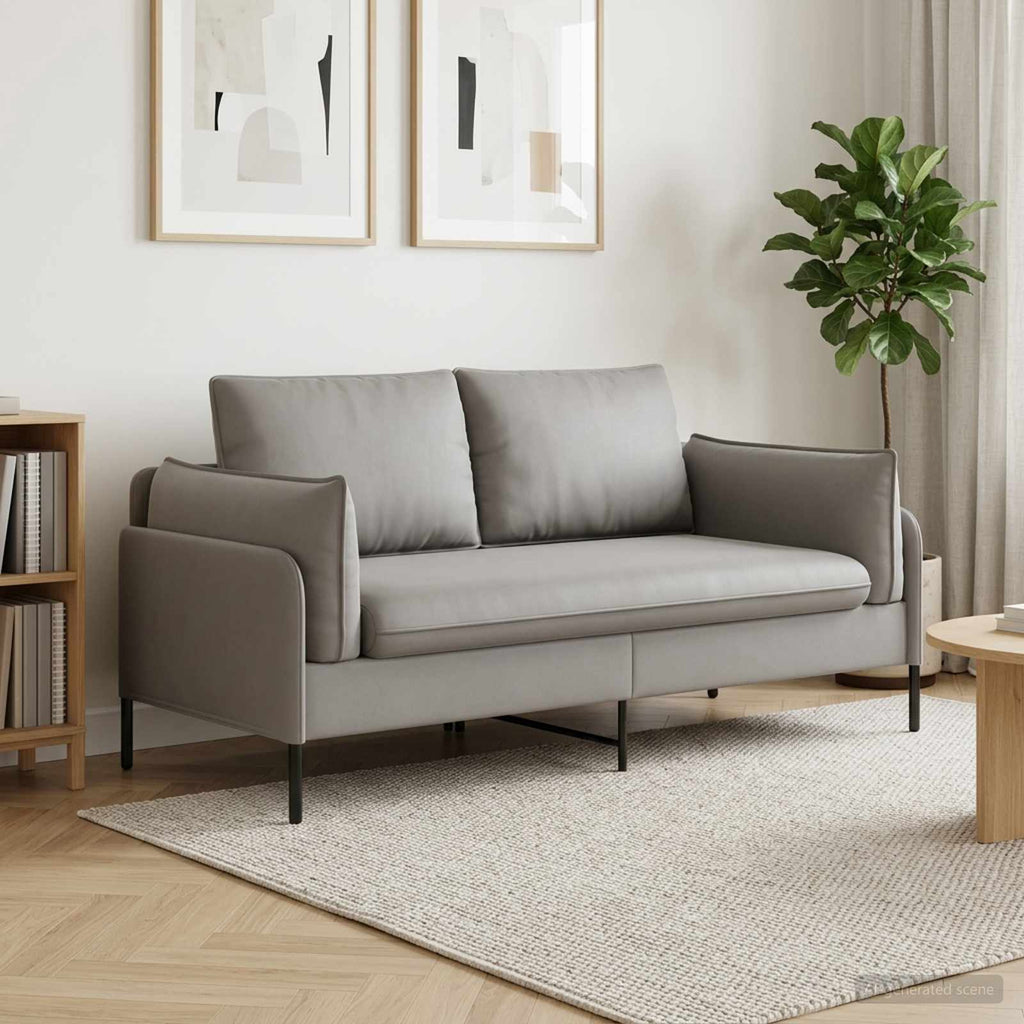 vidaXL Sofa dwuosobowa 2-osobowy jasnoszary 188 x 81 x 89 cm Welur