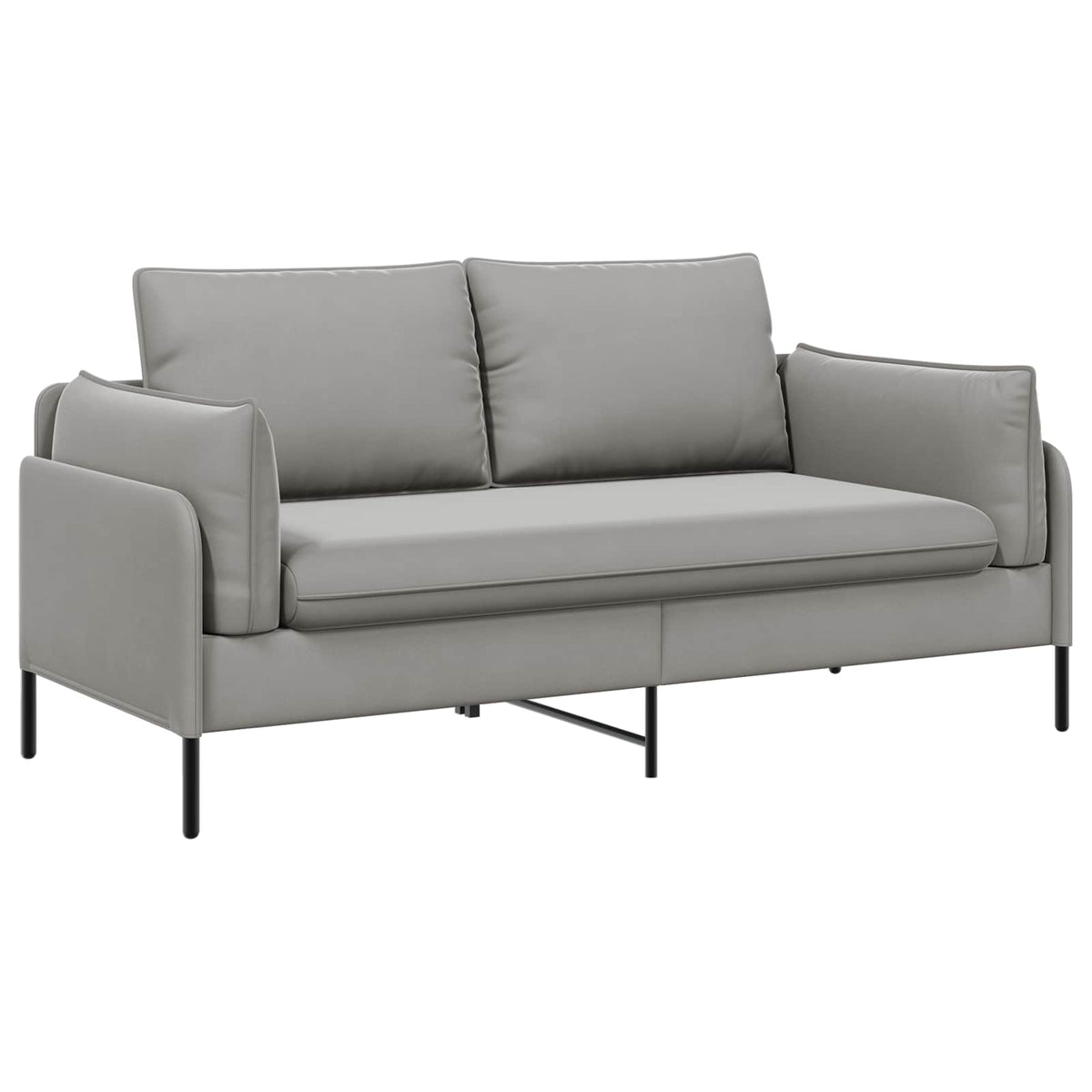 vidaXL Sofa dwuosobowa 2-osobowy jasnoszary 188 x 81 x 89 cm Welur