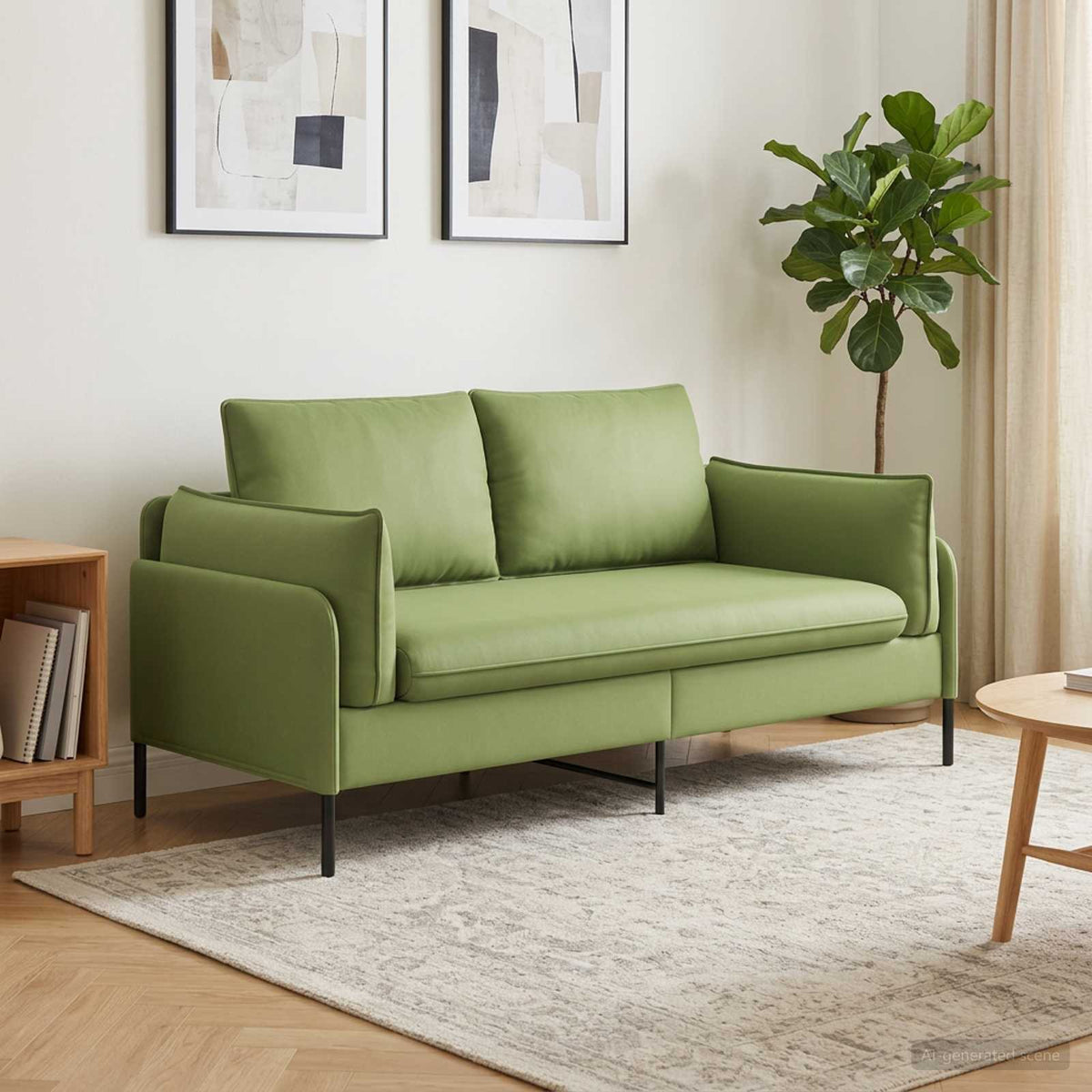 vidaXL Sofa dwuosobowa 2-osobowy Jasnozielony 188 x 81 x 89 cm Welur