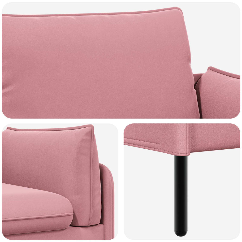vidaXL Sofa dwuosobowa 2-osobowy różowy 188 x 81 x 89 cm Welur