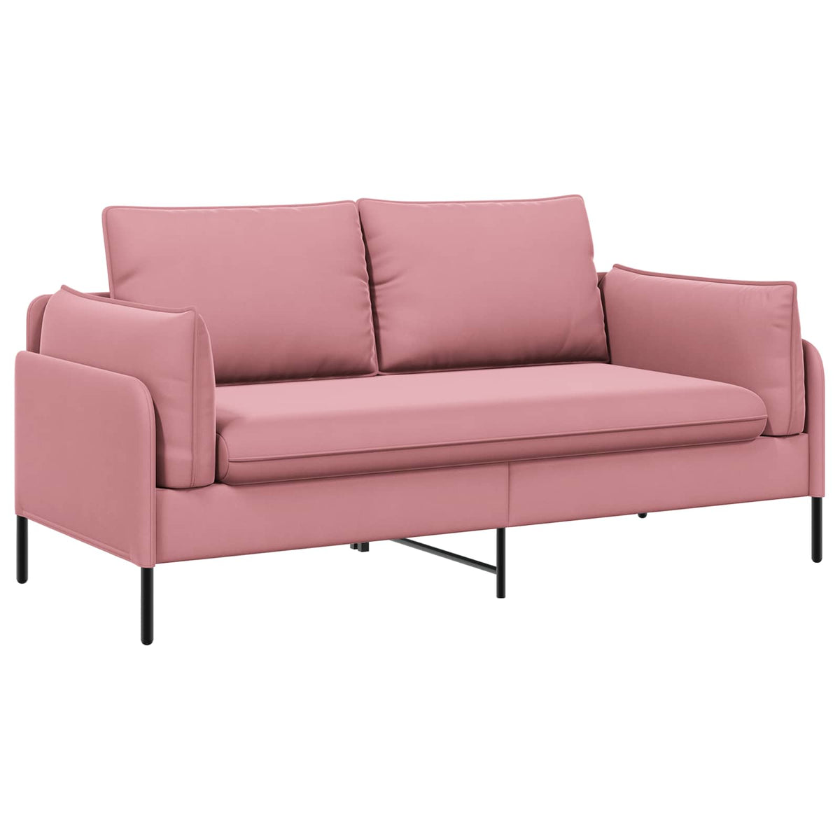 vidaXL Sofa dwuosobowa 2-osobowy różowy 188 x 81 x 89 cm Welur