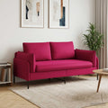 vidaXL Sofa dwuosobowa 2-osobowy Czerwone wino 188 x 81 x 89 cm Welur