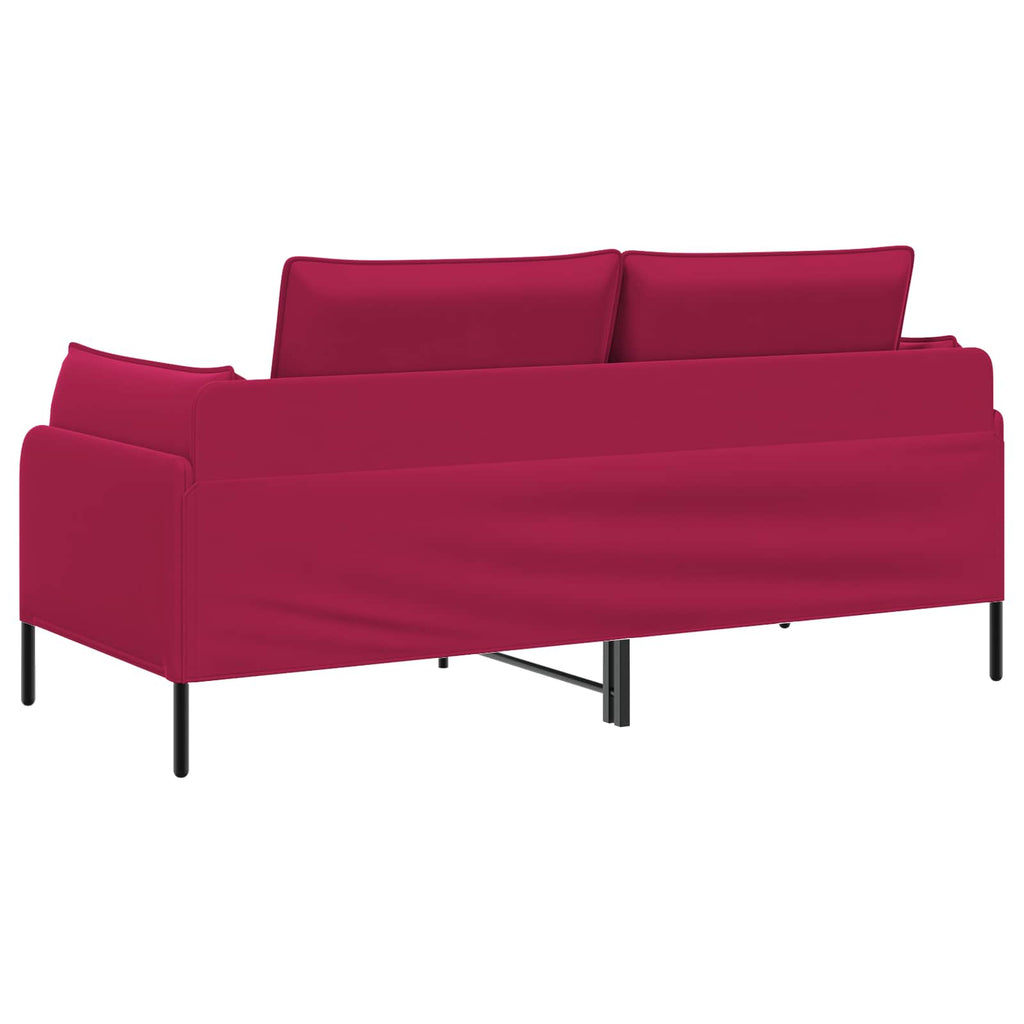 vidaXL Sofa dwuosobowa 2-osobowy Czerwone wino 188 x 81 x 89 cm Welur