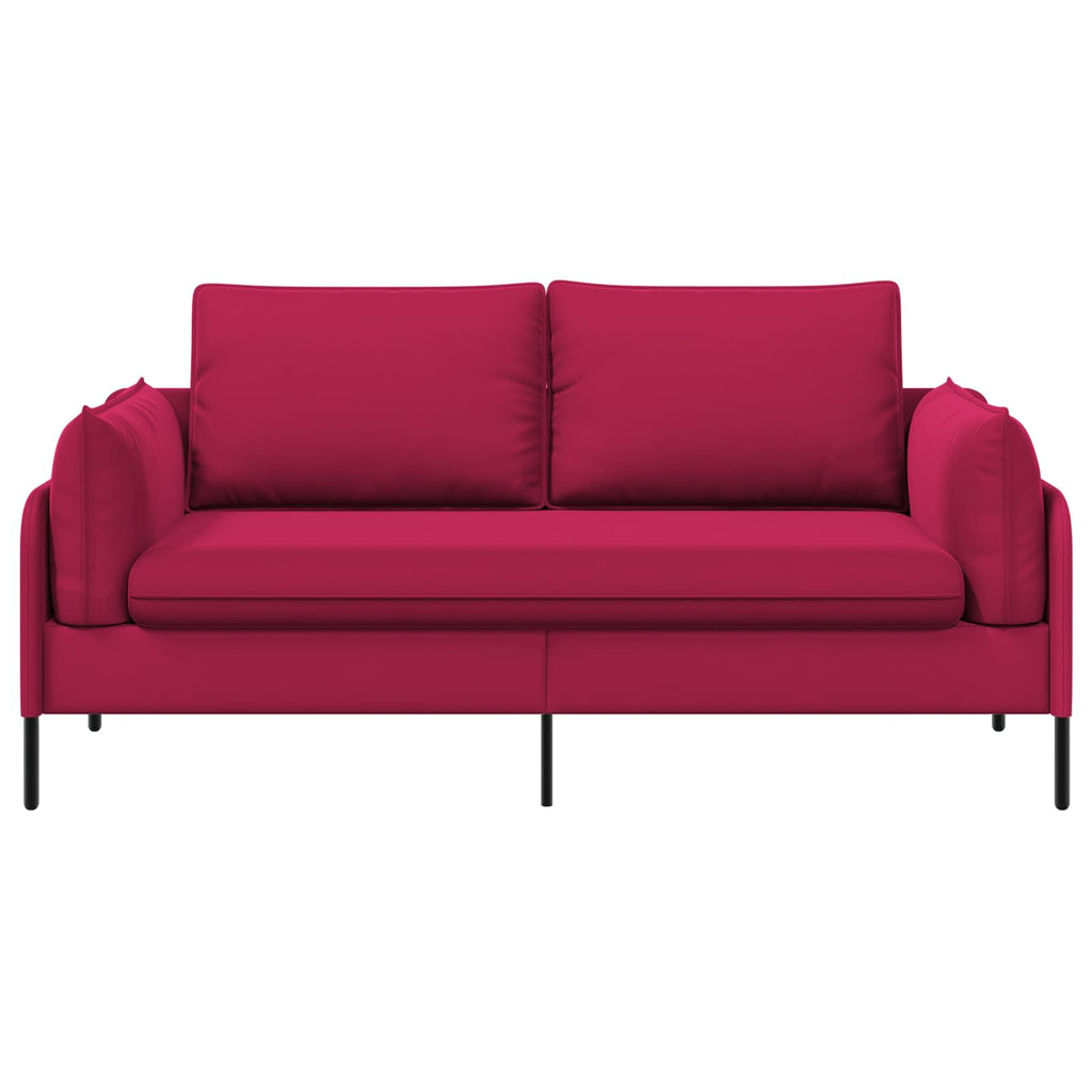 vidaXL Sofa dwuosobowa 2-osobowy Czerwone wino 188 x 81 x 89 cm Welur