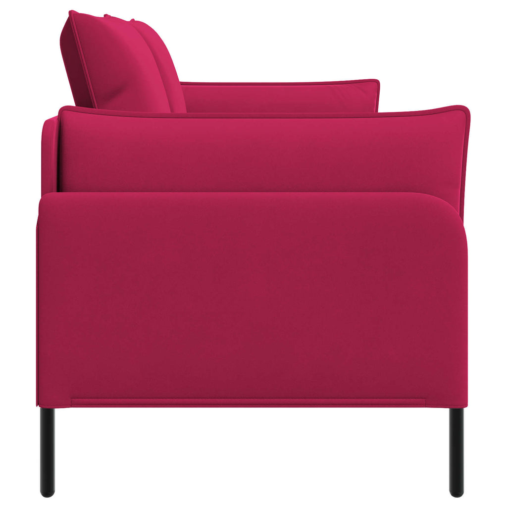 vidaXL Sofa dwuosobowa 2-osobowy Czerwone wino 188 x 81 x 89 cm Welur