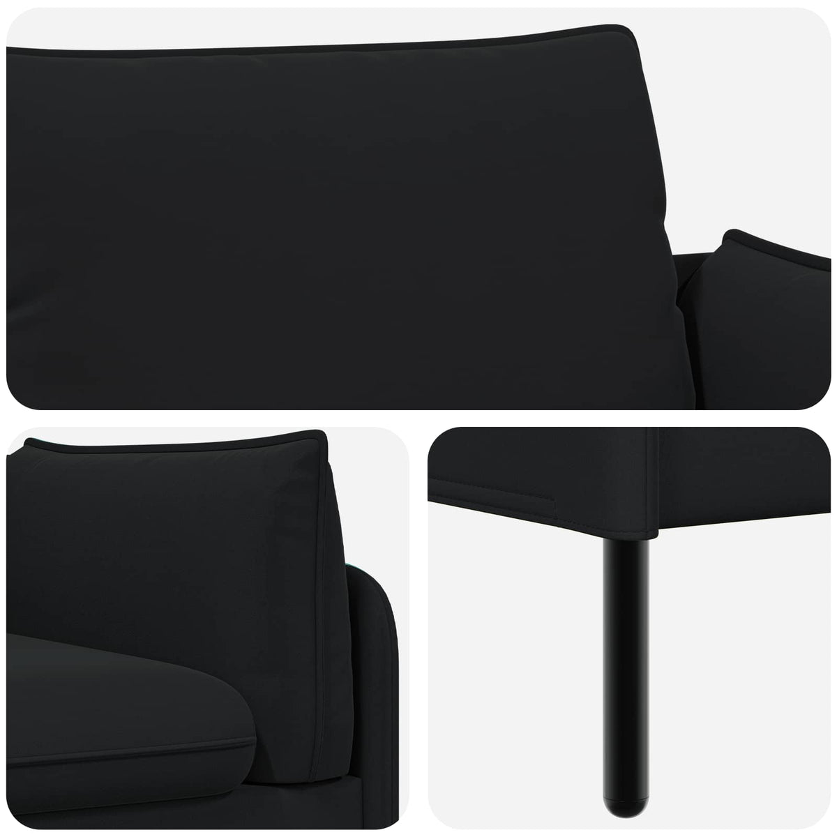 vidaXL Sofa dwuosobowa 2-osobowy Czarny 188 x 81 x 89 cm Welur