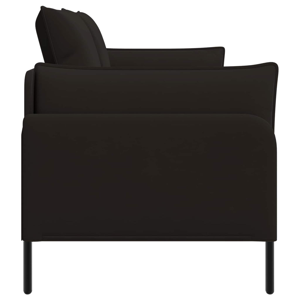 vidaXL Sofa dwuosobowa 2-osobowy Czarny 188 x 81 x 89 cm Welur