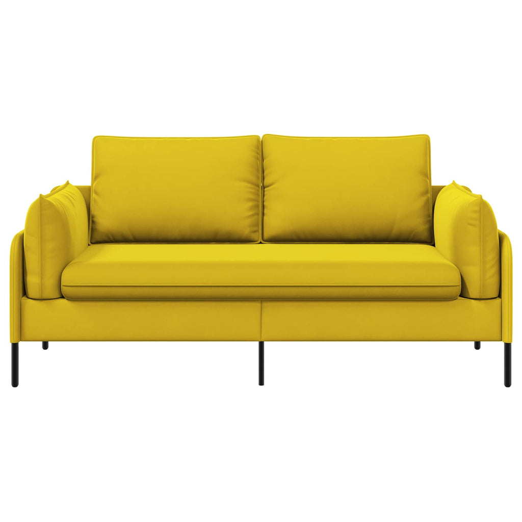 vidaXL Sofa dwuosobowa 2-osobowy żółty 188 x 81 x 89 cm Welur