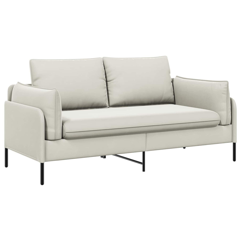 vidaXL Sofa dwuosobowa 2-osobowy kremowy 188 x 81 x 89 cm Welur