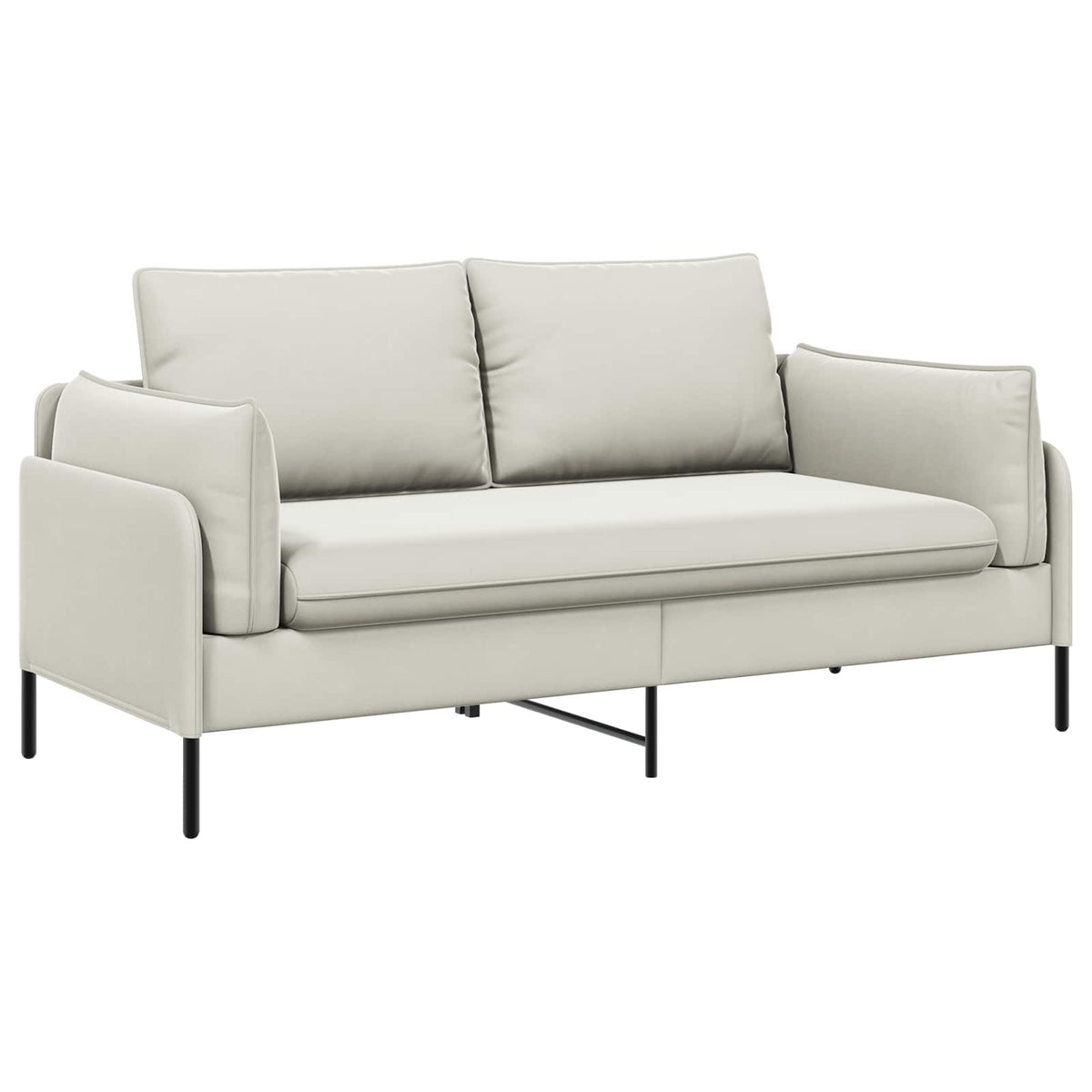 vidaXL Sofa dwuosobowa 2-osobowy kremowy 188 x 81 x 89 cm Welur