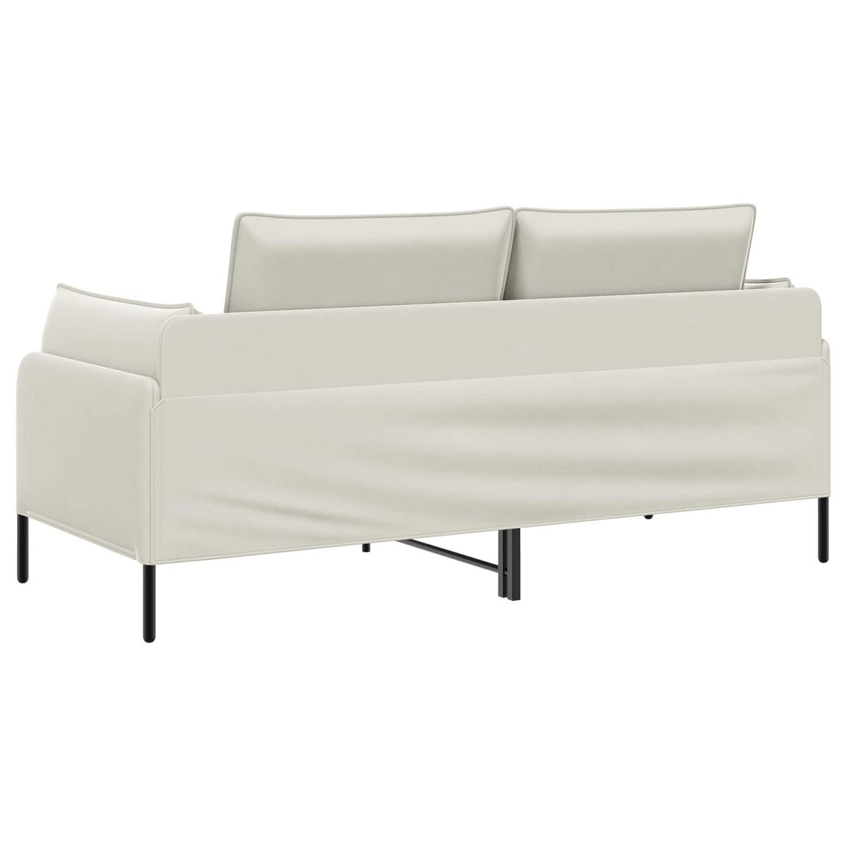 vidaXL Sofa dwuosobowa 2-osobowy kremowy 188 x 81 x 89 cm Welur