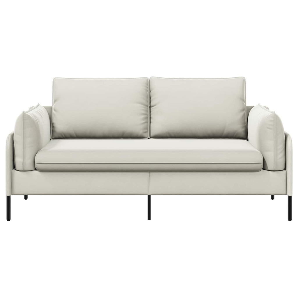 vidaXL Sofa dwuosobowa 2-osobowy kremowy 188 x 81 x 89 cm Welur