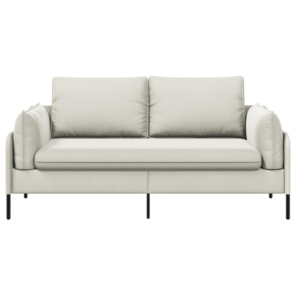 vidaXL Sofa dwuosobowa 2-osobowy kremowy 188 x 81 x 89 cm Welur