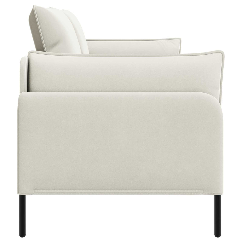 vidaXL Sofa dwuosobowa 2-osobowy kremowy 188 x 81 x 89 cm Welur